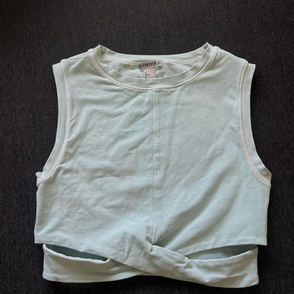 Forever 21 Light Blue Crop Top
